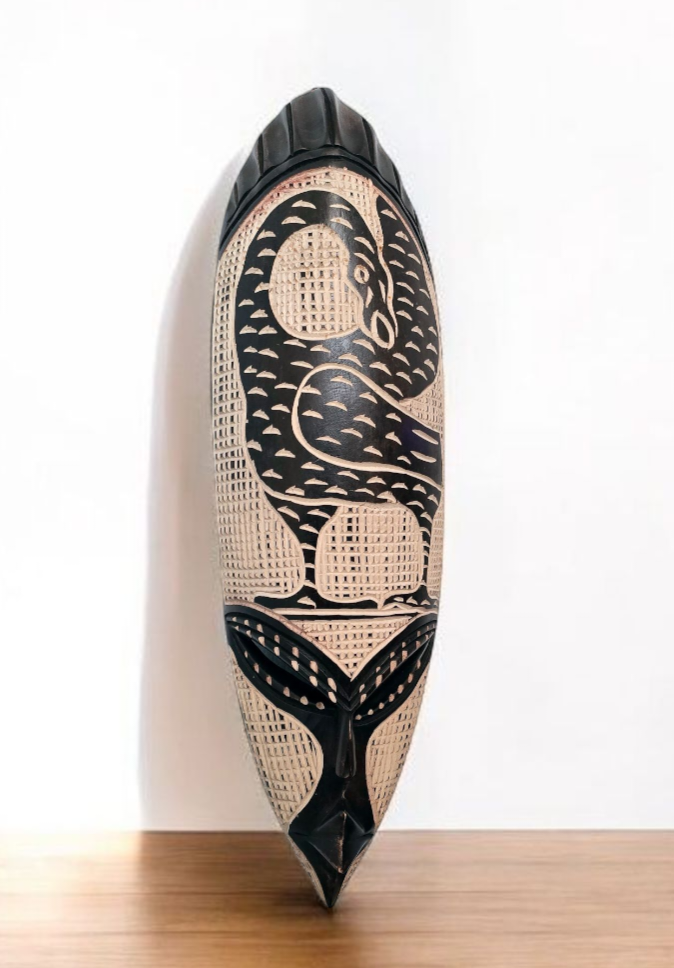 Sankofa-Adinkra Hand Carved African Mask