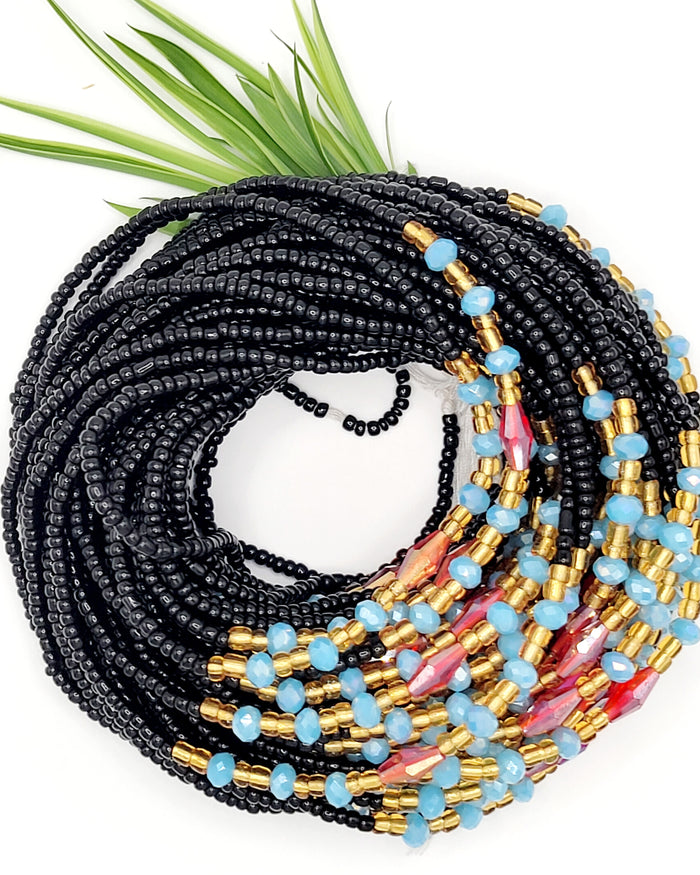 African Black Waist Beads |"Ɔsoro Ɛdumsum" Night Sky| Ayebea's Sankofa