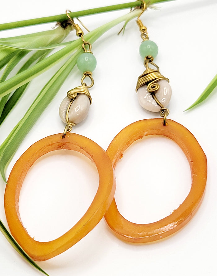 Handcrafted African Dangle Earrings | Obaa Yaa | Ayebea's Sankofa