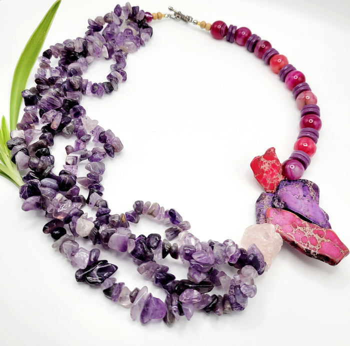 Recycled Glass Necklace | Ami Statement Necklace | Ayebea's Sankofa