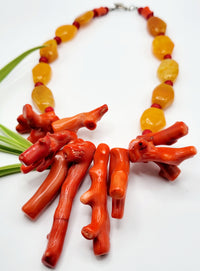 Coral Beads Necklace | Coral Statement Piece | Ayebea's Sankofa
