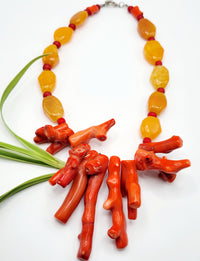 Coral Beads Necklace | Coral Statement Piece | Ayebea's Sankofa
