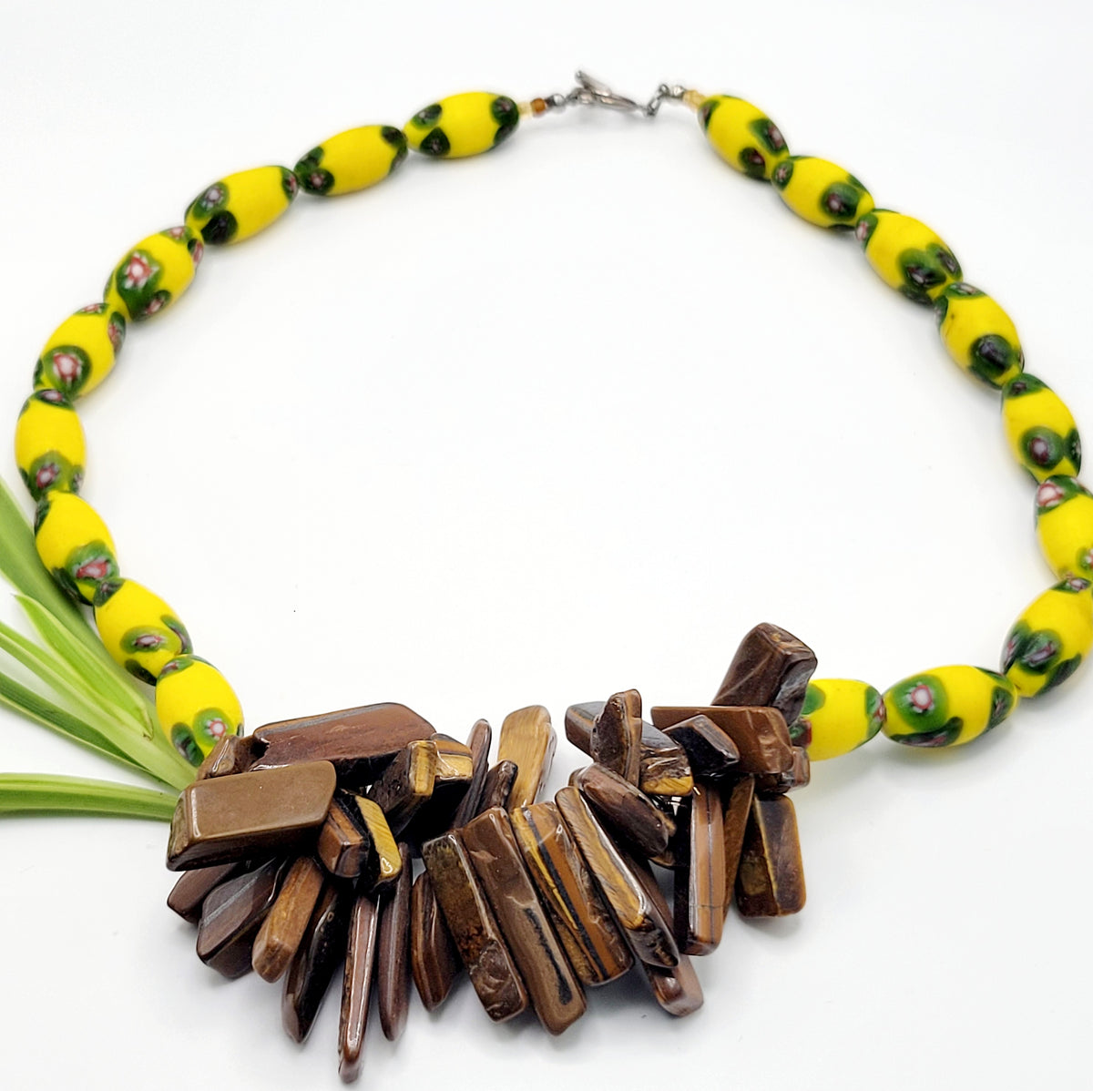 Tiger Eye Stone Necklace | Nyame Nsa | Ayebea's Sankofa