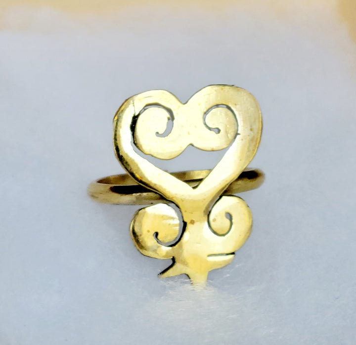 African Brass Ring | Brass Rings - Adinkra Symbols | Ayebea's Sankofa
