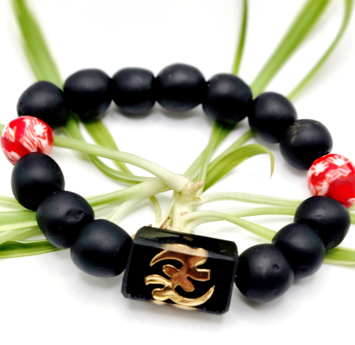 Black Beads Bracelet | EcoAdinkra Harmony Bracelets | Ayebea's Sankofa