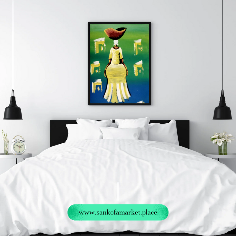 Canvas Wall Art For Bedroom |A Woman's Wall Painting| Ayebea's Sankofa
