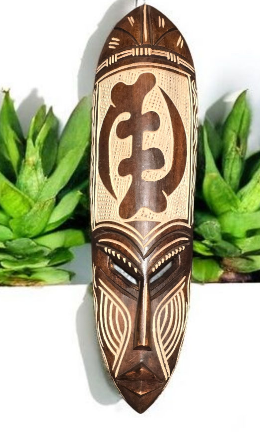 Gye Nyame- Hand Carved African Mask