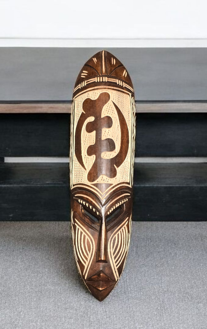 Gye Nyame- Hand Carved African Mask
