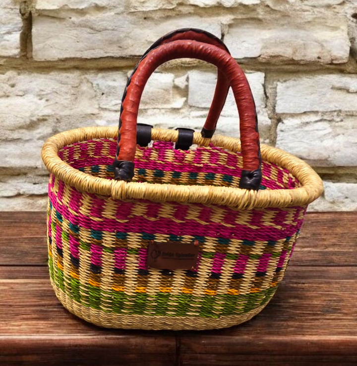 Rabiya Bolga Bike Basket-Pink