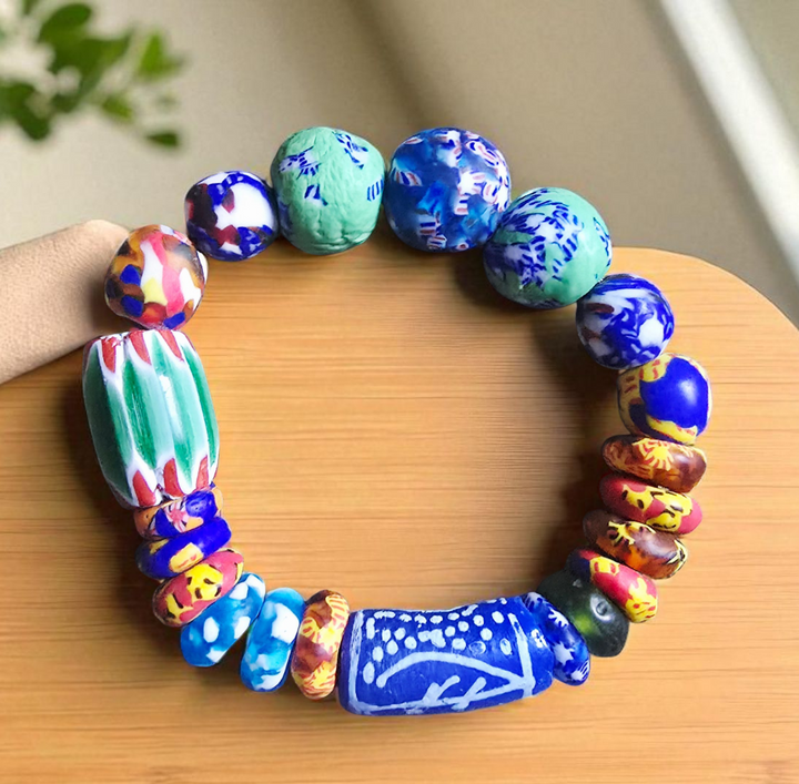 Krobo Kaleidoscope-Green Chevron