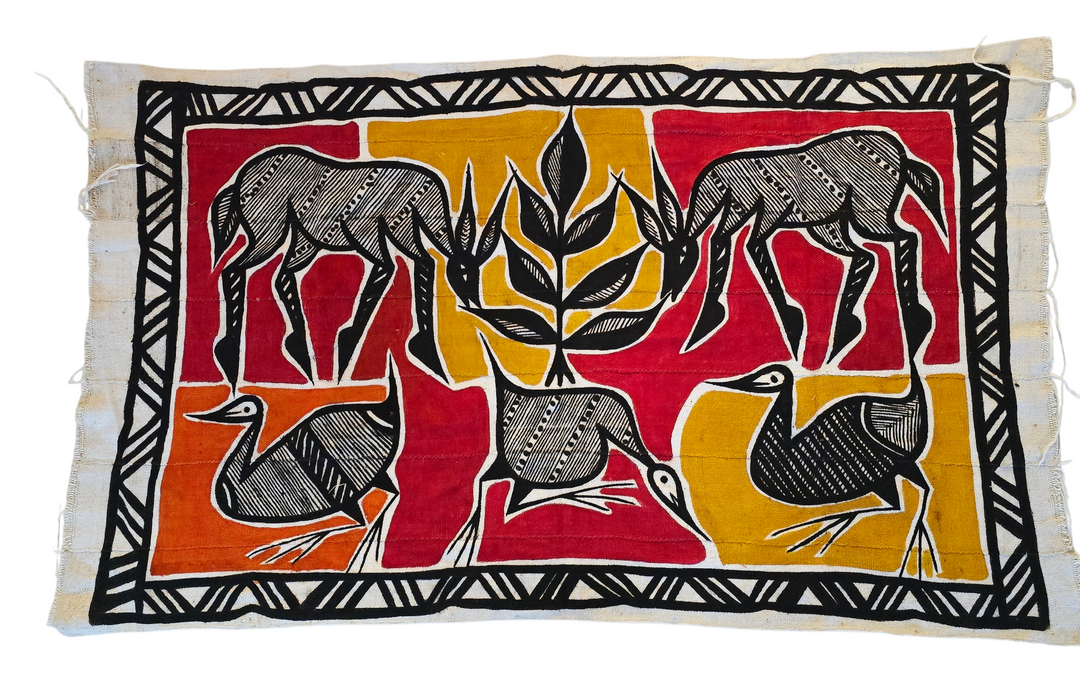 Fair Trade Korhogo Cloth (Approx. 37" x 61") – Handwoven African Textile for Sustainable Home Décor, Wall Art & Throws