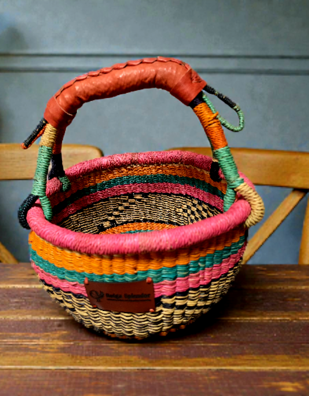 Small Bolga Storage Basket — Handmade by the Women of Ayebase