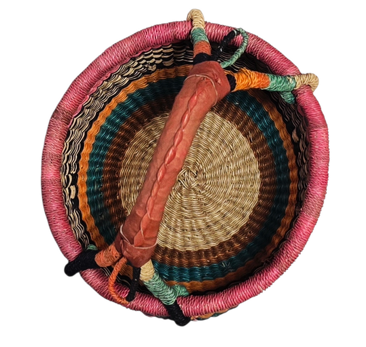 Small Bolga Storage Basket — Handmade by the Women of Ayebase