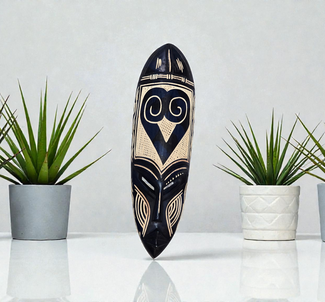 Sankofa-Adinkra Hand Carved African Mask
