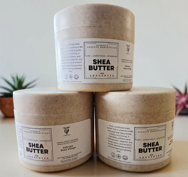 8oz Natural Shea Butter — Sustainably Packaged in Wheat Straw Jar