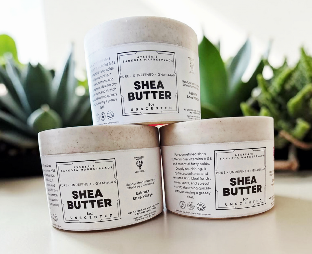8oz Natural Shea Butter — Sustainably Packaged in Wheat Straw Jar