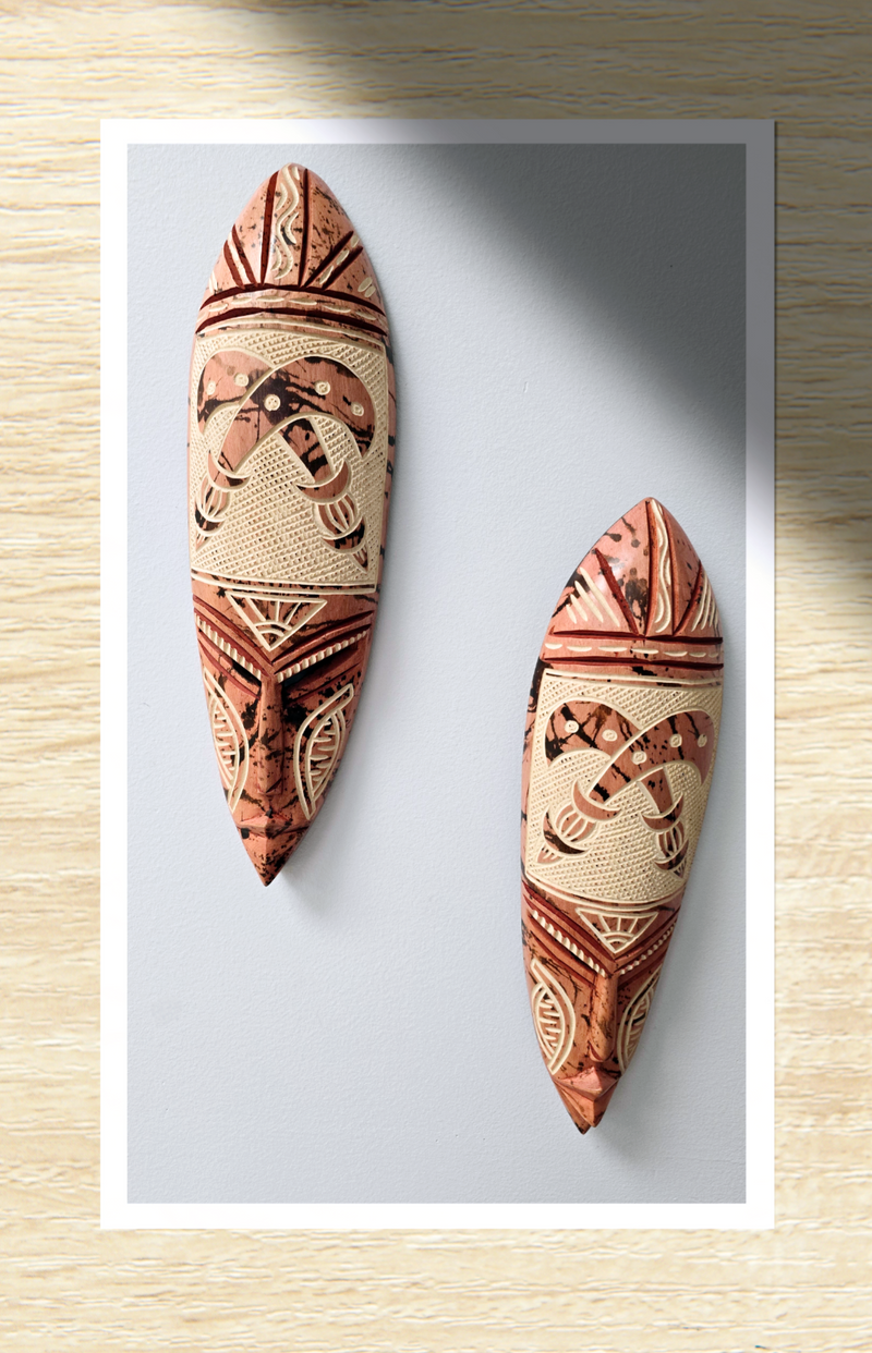 Adinkra Hand Carved African Mask