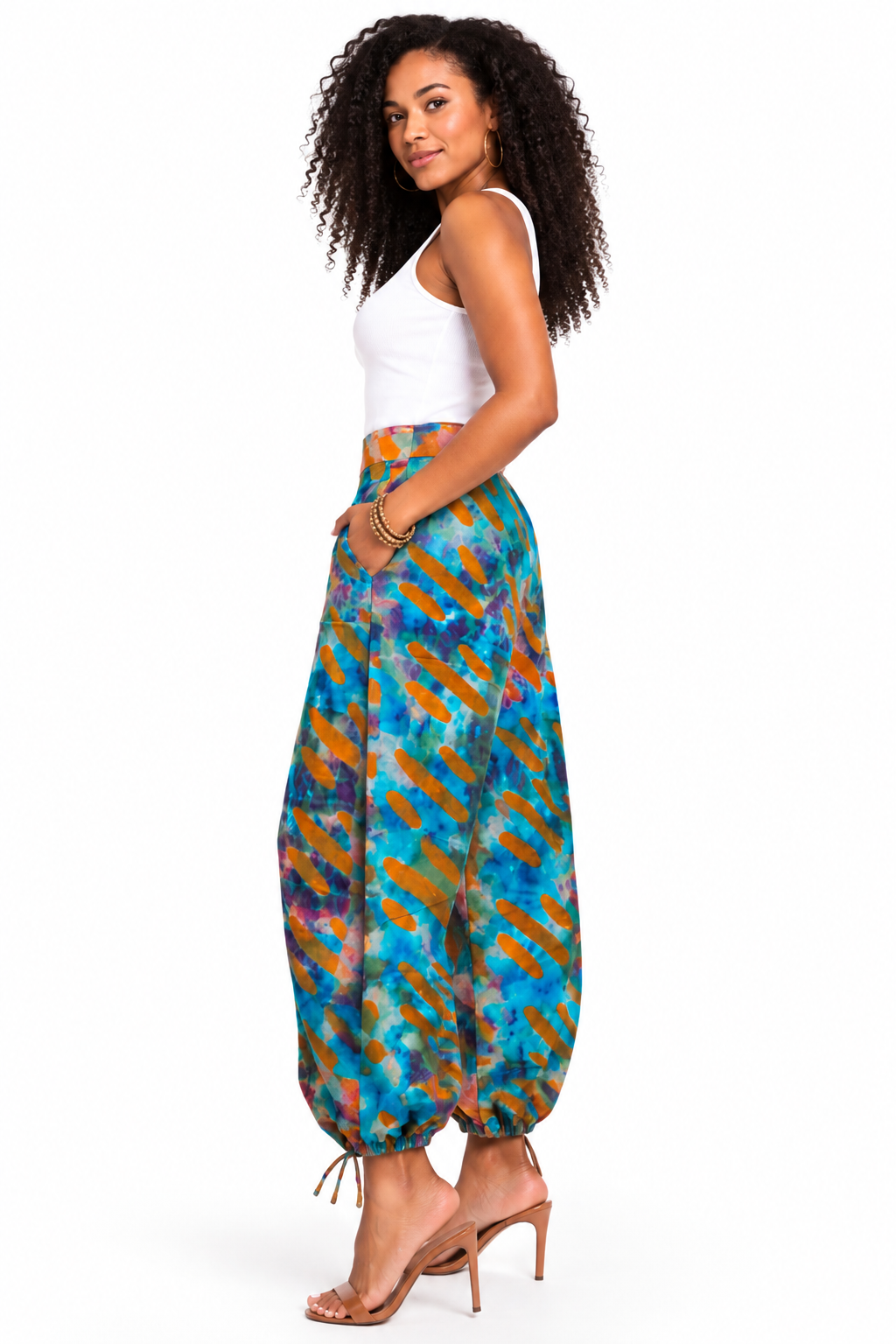 Ahyɛase Batik Balloon Pants — Turquoise