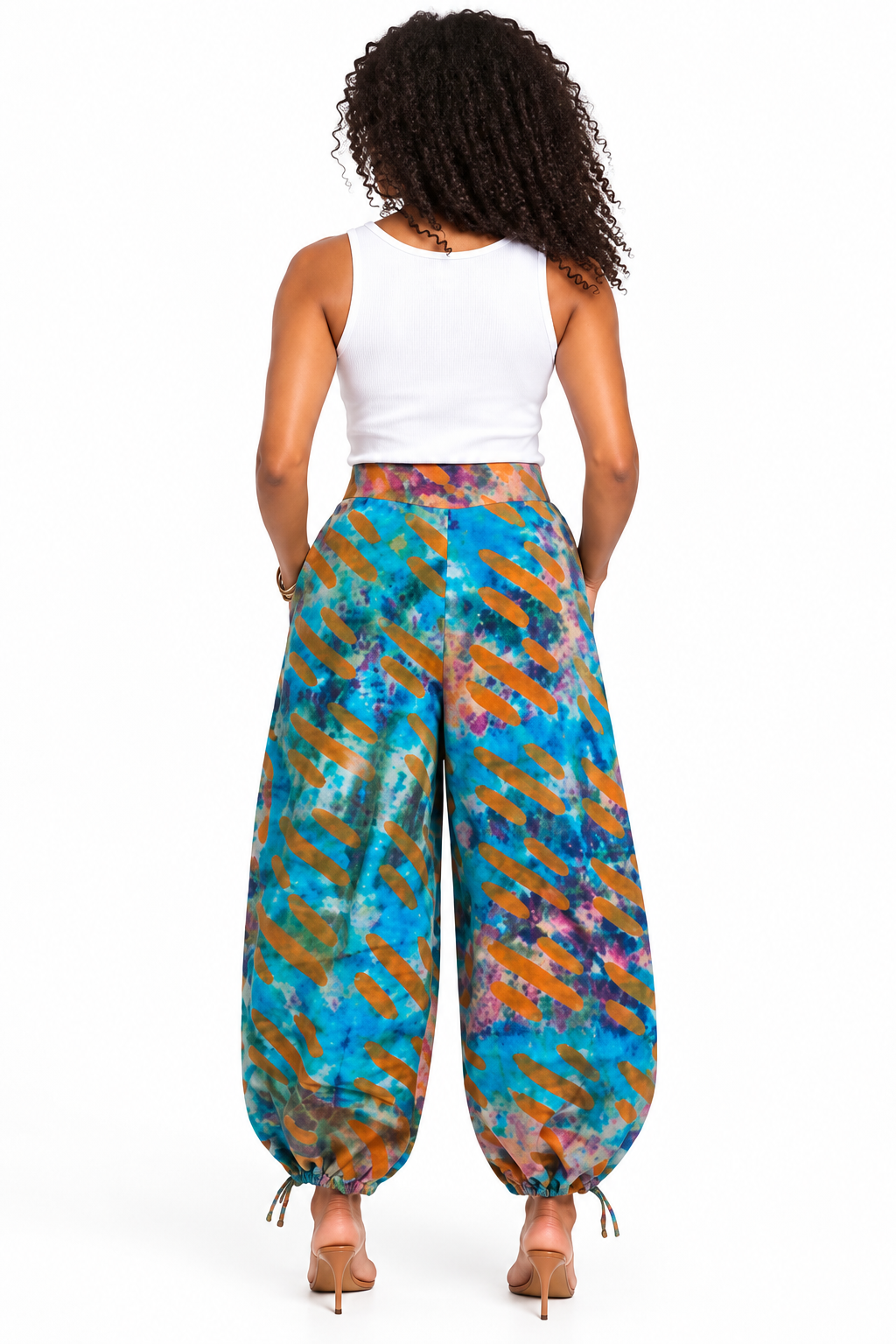 Ahyɛase Batik Balloon Pants — Turquoise