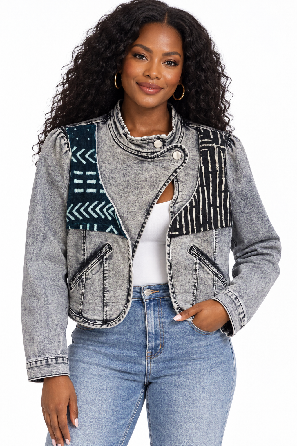 Sankofa-Denim Fusion Upcycled Jacket