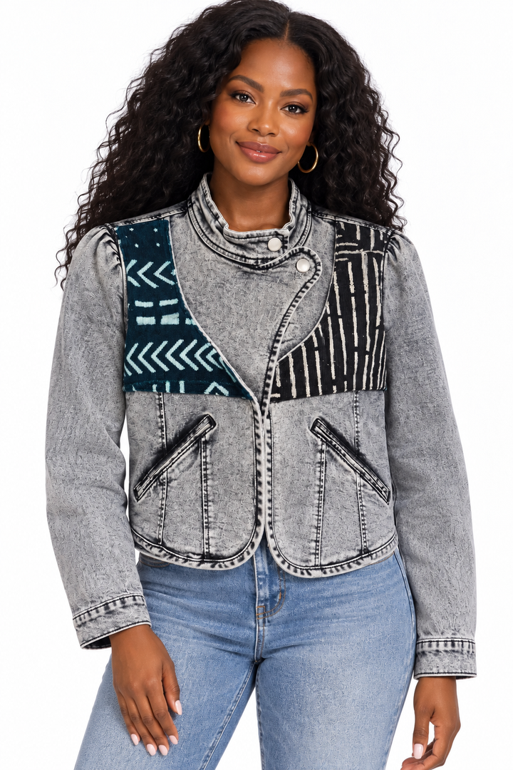 Sankofa-Denim Fusion Upcycled Jacket