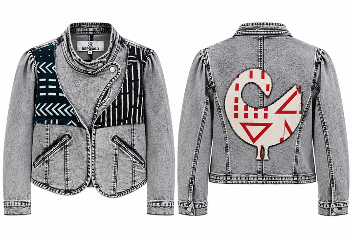 Sankofa-Denim Fusion Upcycled Jacket