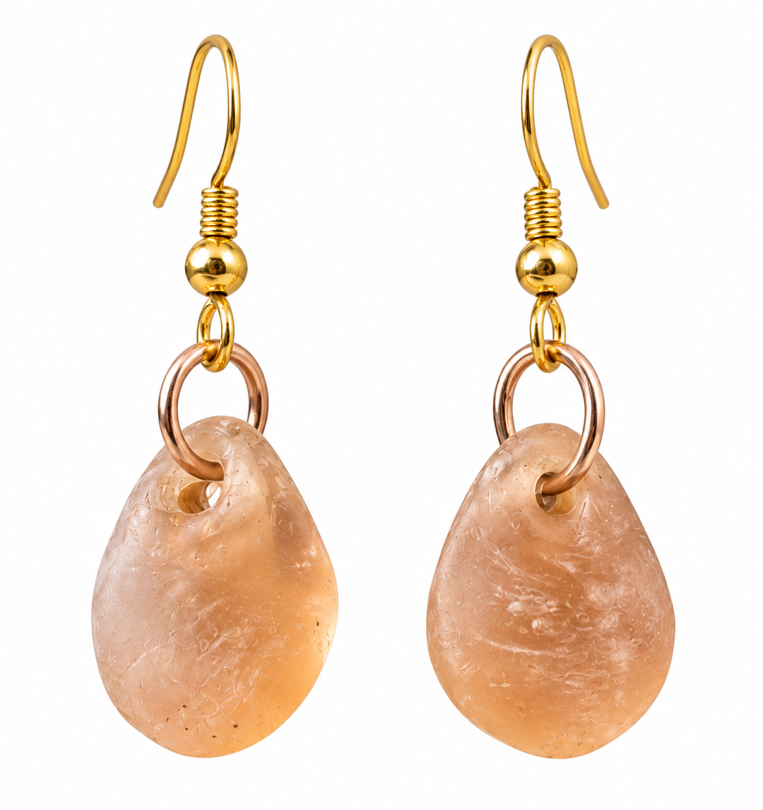 Recycled Glass & Copper Earrings