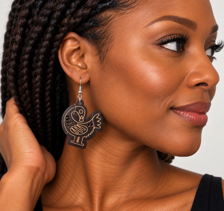 Adom Shell Drops — Sankofa Coconut Shell Earrings