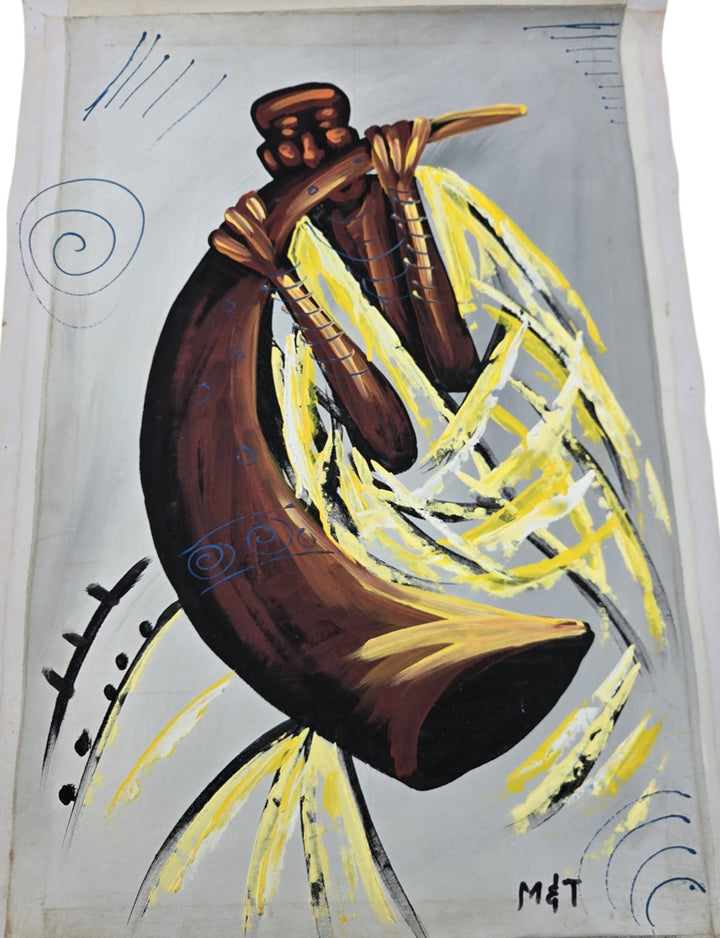 Akoma Dance|Handcrafted Ghanaian Feminine Silhouette Painting