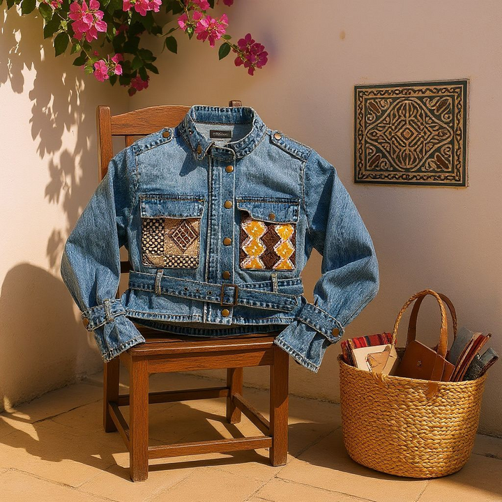 Sankofa-Denim Fusion Upcycled Jacket