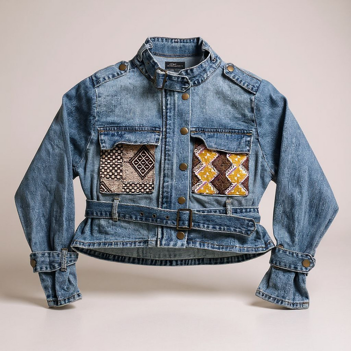 Sankofa-Denim Fusion Upcycled Jacket