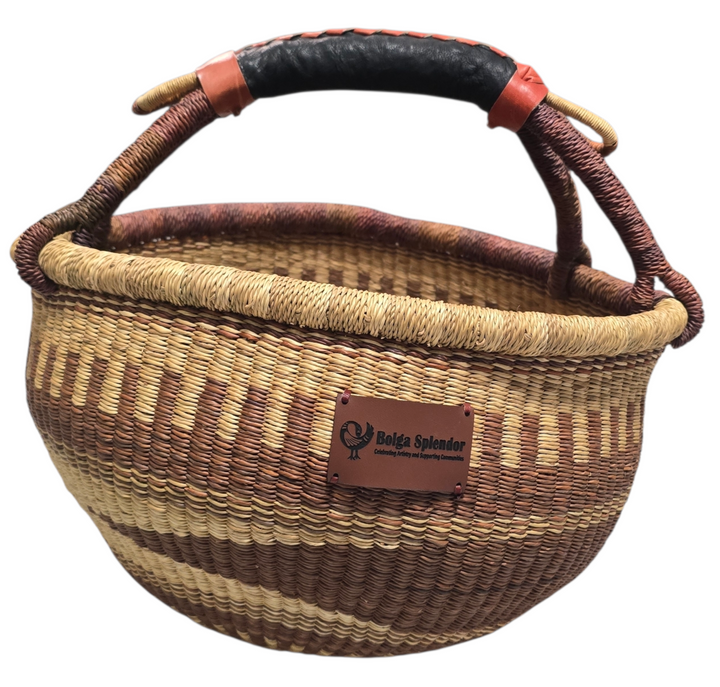 Medium Bolga Storage Basket — Handmade by the Women of Ayebase