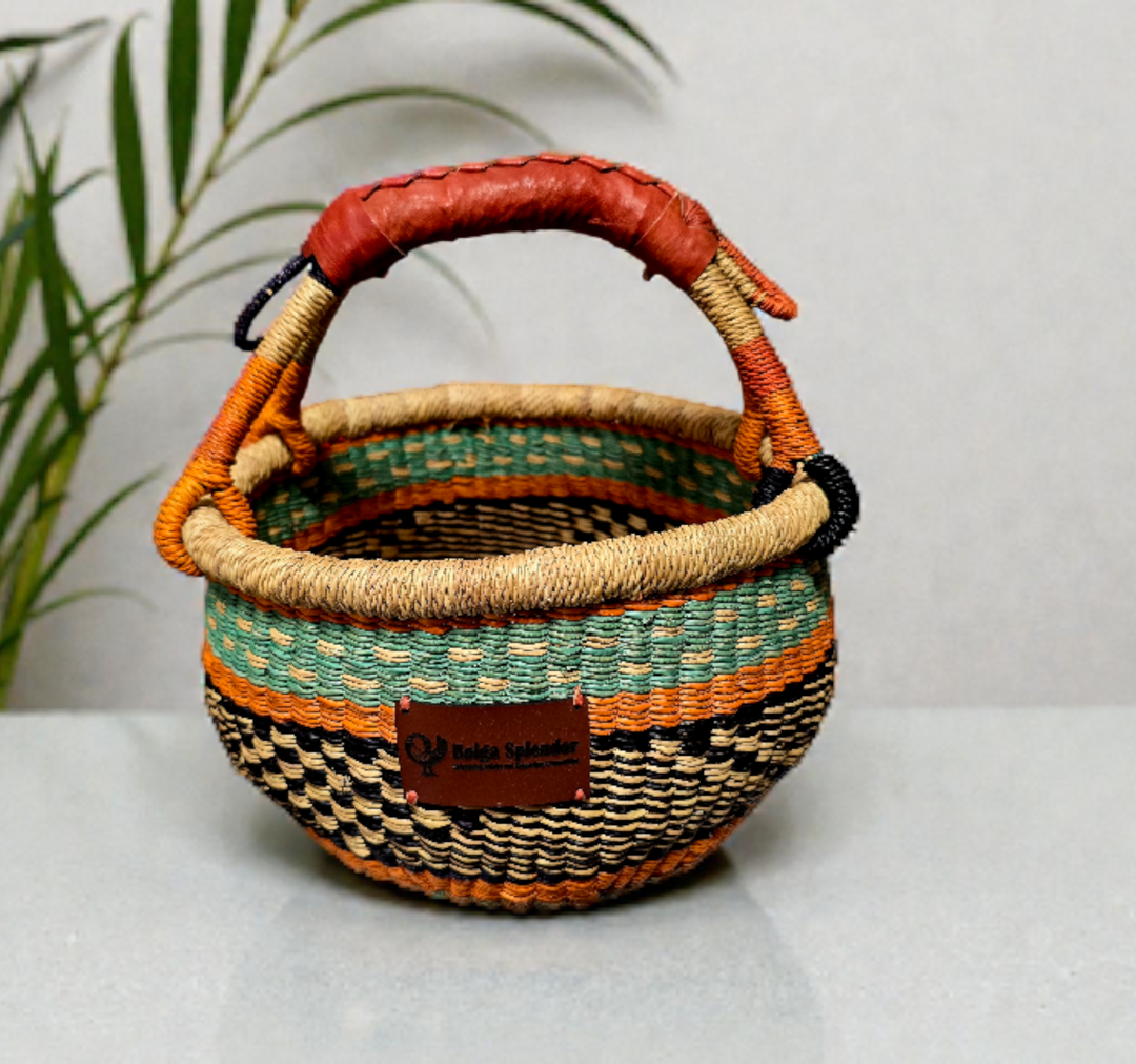 Small Bolga Storage Basket — Handmade by the Women of Ayebase