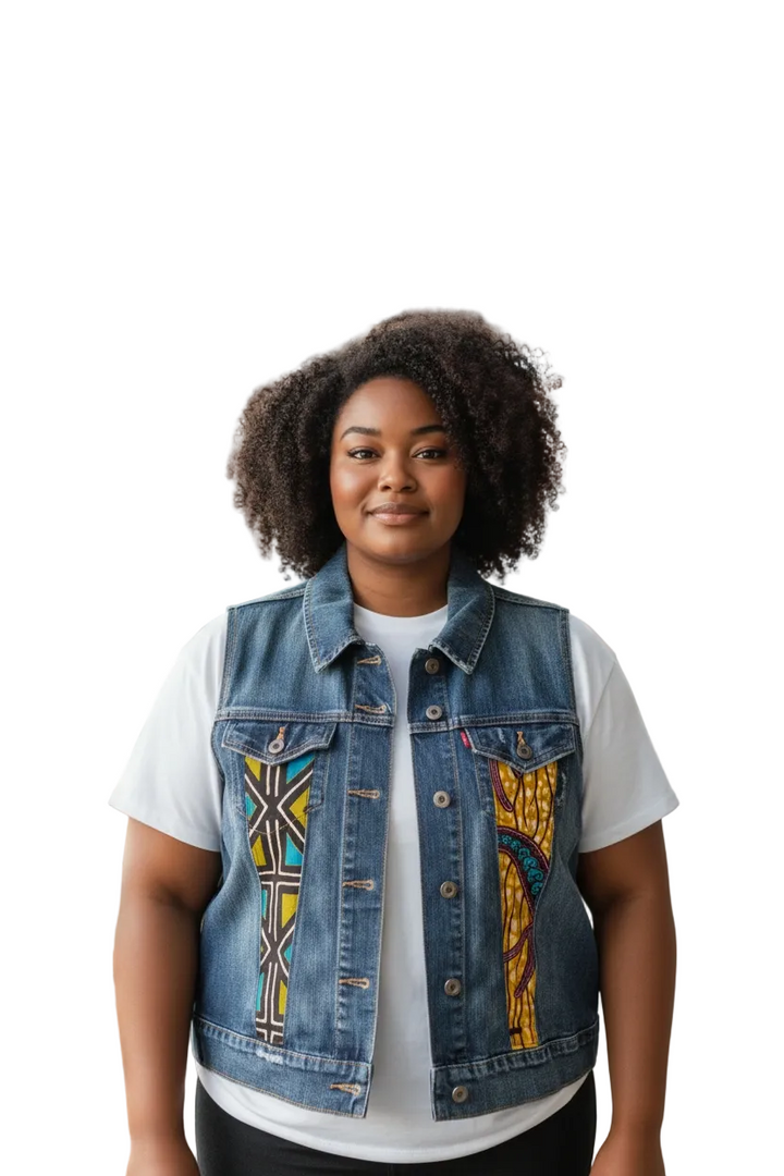 Mawusi-Denim Fusion Upcycled Jacket