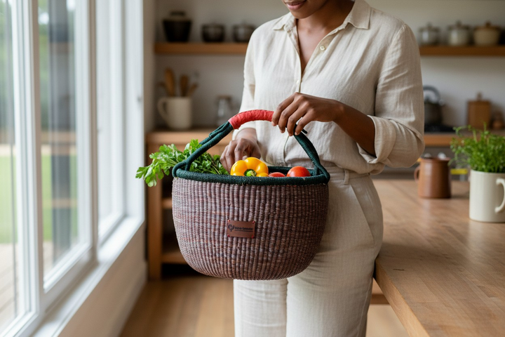 Azumah-Handwoven Bolga Basket – Fair Trade