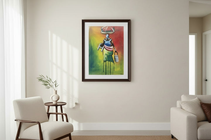 Market Day|Handcrafted Ghanaian Market Woman Painting
