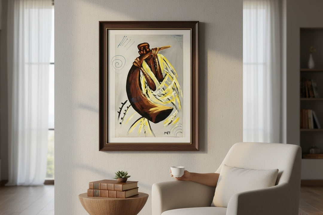 Akoma Dance|Handcrafted Ghanaian Feminine Silhouette Painting
