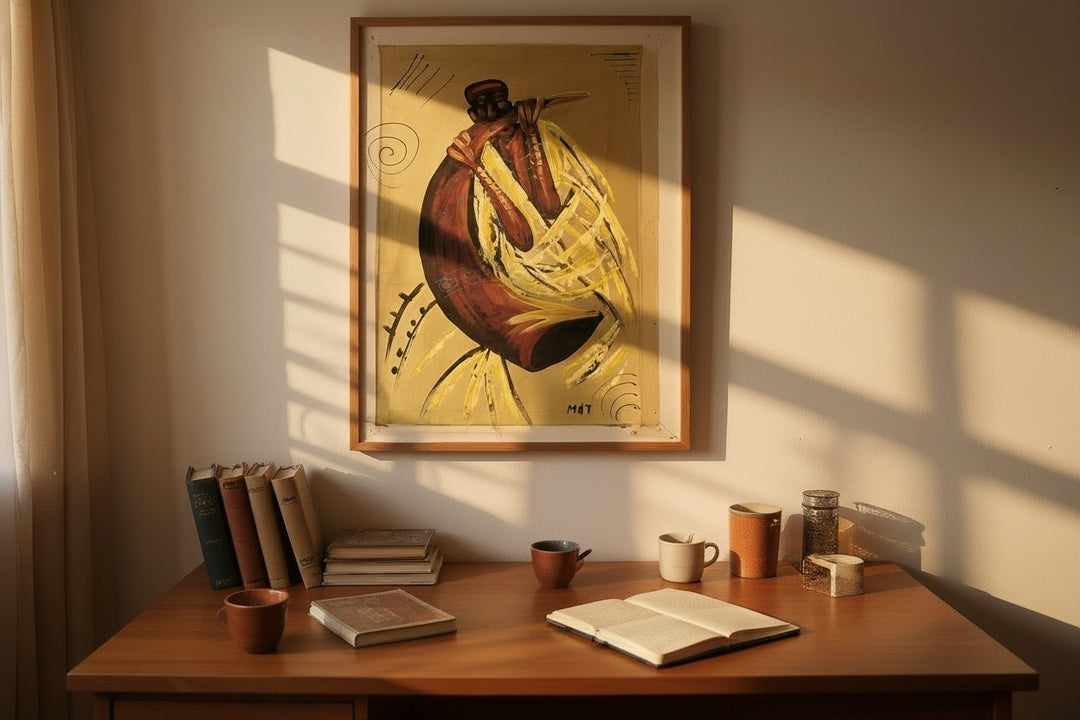 Akoma Dance|Handcrafted Ghanaian Feminine Silhouette Painting