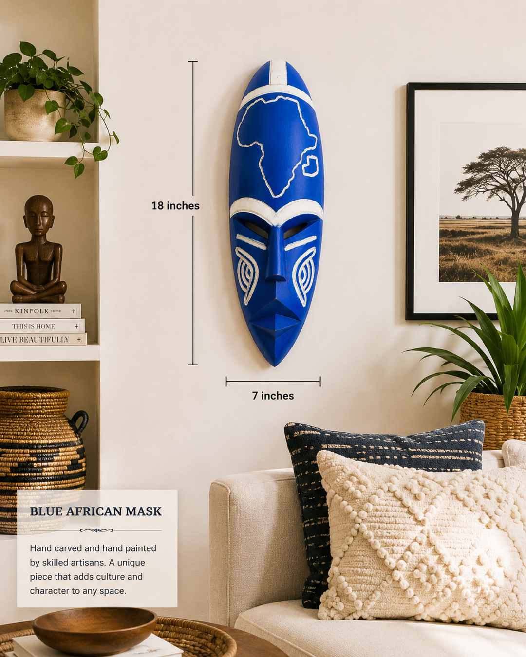 Africa Unity Mask – Hand-Carved by Vitus Amoah