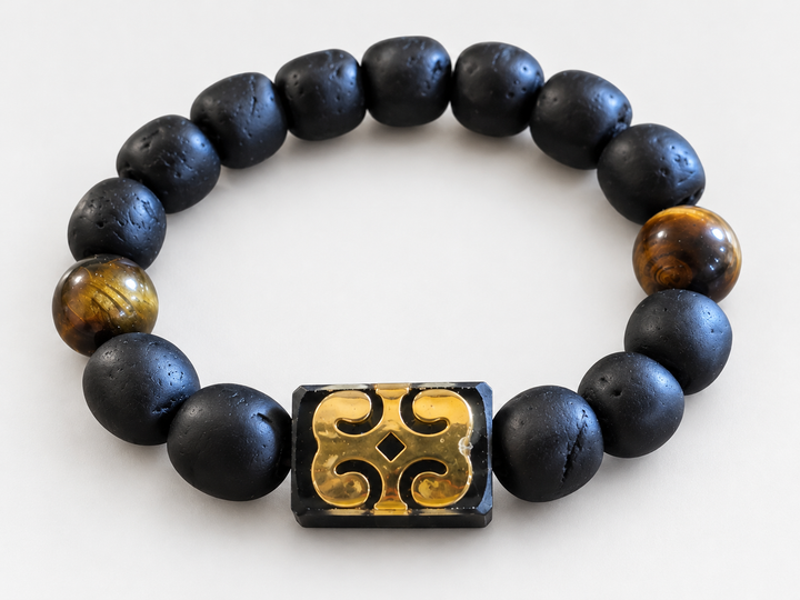 EcoAdinkra Dwennimmen Bracelet | Recycled Glass Beads – Handmade in Ghana