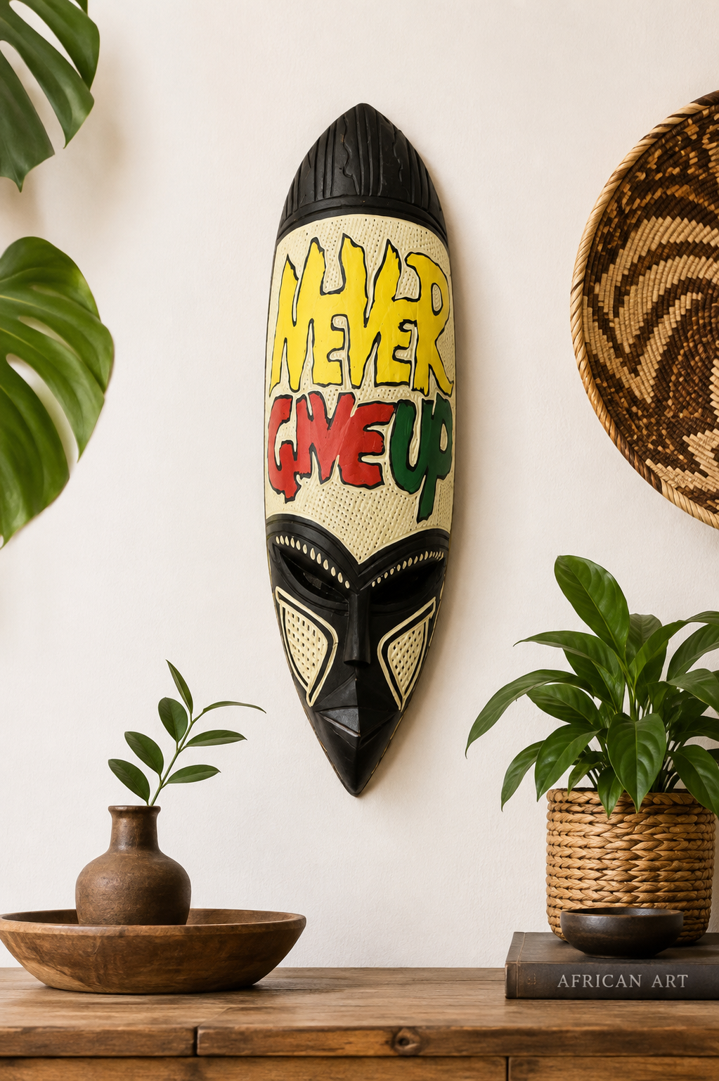 Adinkra handgeschnitzte afrikanische Maske