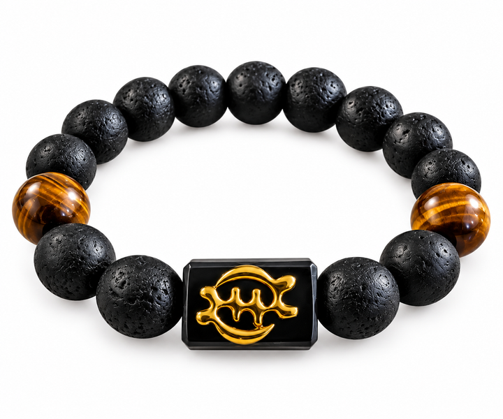 EcoAdinkra Harmony Bracelet – Gye Nyame | Recycled Glass Beads