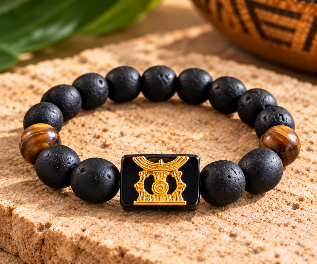 EcoAdinkra Ohene Adwa Bracelet | Recycled Glass Beads – Handmade in Ghana