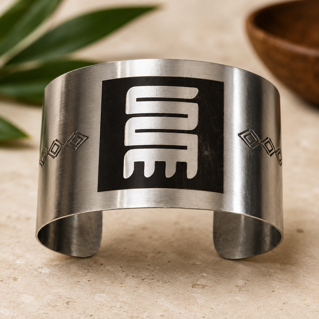 Nkyinkyim Recycled Ghanaian Coin Cuff Bracelet